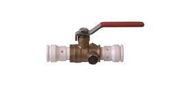 Ball valve with handle, 2x pushfitting