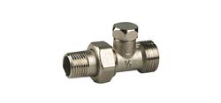 2-way lockshield valve 1/2", straight x 3/4" eurocone
