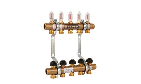 Manifold brass, adjustable, with flow meters