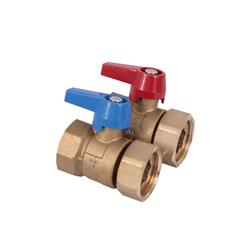1"F ball valve with 1"F swivel nut and washer