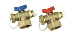 1"F end cap with nut, washer, ball valve and air vent 3/8"