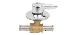 Built-in ball valve with chromed lever handle 2x pressfitting