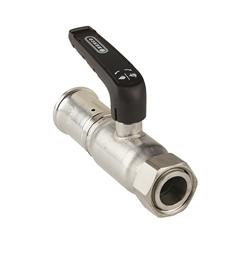 Inox ball valve with handle, press x swivel nut