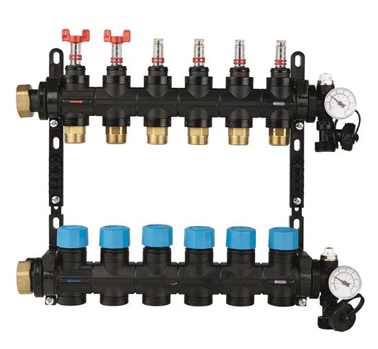Composite manifold, adjustable with flow meter, washer and air vent