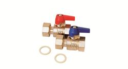 1’’ F ball valve with 1’’F swivel nut and washer , nickel-plated