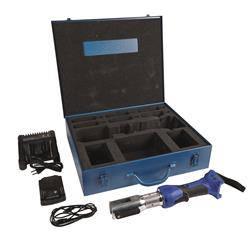 Kit : compact rechargable battery press machine with press monitoring + case + charge unit + battery 18V, linear drive ca. 19 kN